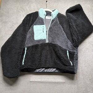 Stoic Fleece 1/4 Zip Pullover‎ Black Green Colorblock Outdoor Men's Medium